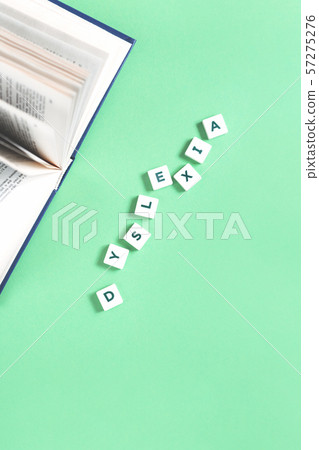 Dyslexia and read words with an open book 57275276
