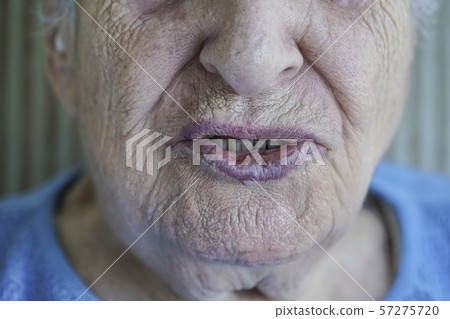 mouth of senior woman talking mouth of senior woman talking 57275720