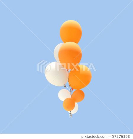 Group of orange and white color balloons Group of orange and white color balloons 57276398