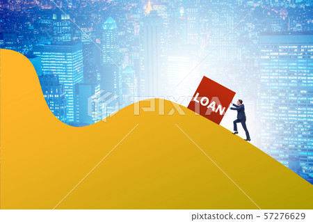 Debt and loan concept with businessman 57276629