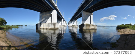 Panorama of Lake Biwa Bridge from below 57277093
