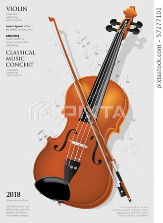 The Classical Music Concept Poster Violin Vector Illustration 57277101