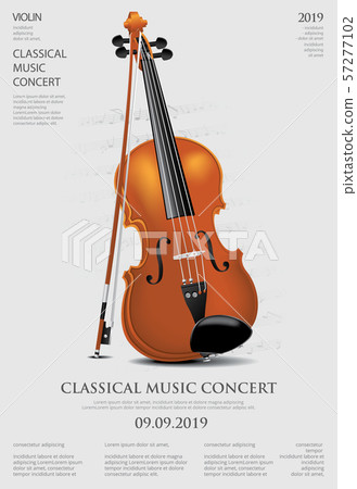 The Classical Music Concept Poster Violin Vector Illustration 57277102
