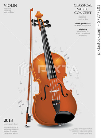 The Classical Music Concept Poster Violin Vector Illustration 57277103