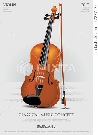 The Classical Music Concept Poster Violin Vector Illustration 57277172