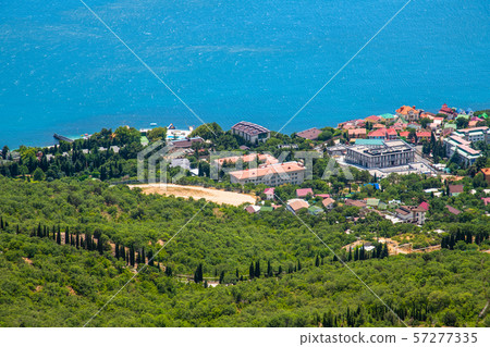 View of the village of Foros and the Black Sea from a height. Crimea 57277335