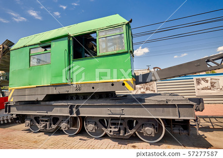 old railway crane at the station near the platform 57277587