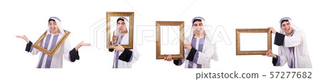 Arab with picture frame on white Arab with picture frame on white 57277682