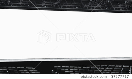 Blank white large screen in presentation hall mockup, side view Blank white large screen in presentation hall mockup, side view 57277717