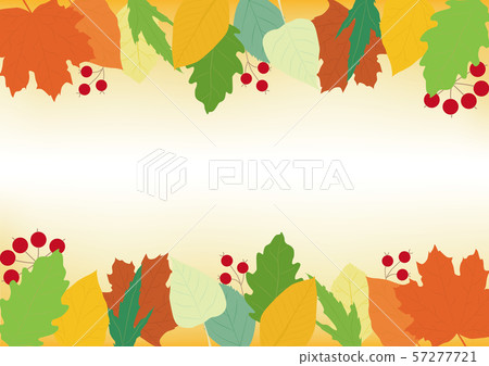 Illustration of colorful autumn colored leaves frame 57277721