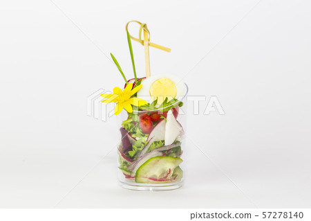 Mini canapes for refreshments at banquets receptions catering on a white background. 57278140