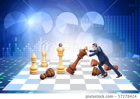 Strategy and tactics concept with businessman Strategy and tactics concept with businessman 57278424