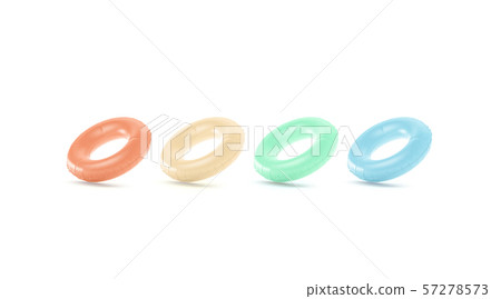 Blank colored swim ring mockup set, no gravity Blank colored swim ring mockup set, no gravity 57278573