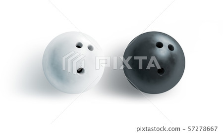 Blank black and white bowling ball mock up, top view Blank black and white bowling ball mock up, top view 57278667