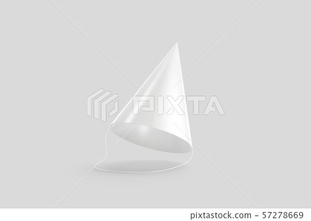 Blank white party hat mockup, isolated on gray 57278669