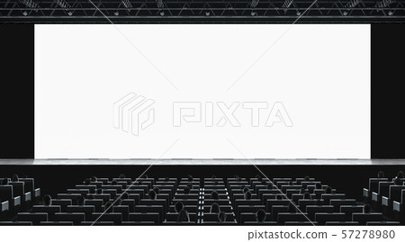 Download Cinema Hall With Auditorium Watching Movie On Stock Illustration 57278980 Pixta