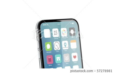 Blank white app icon on phone screen mockup Blank white app icon on phone screen mockup 57278981