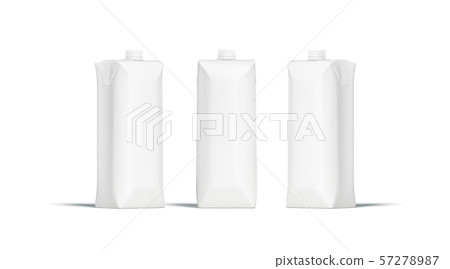 Blank white prisma juice pack with lid mockup set 57278987