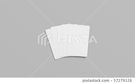 Blank white five playing cards face mock up, isolated 57279128