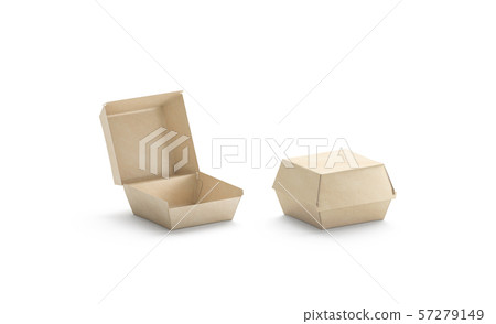 Download Blank Opened And Closed Craft Burger Box Mockup Stock Illustration 57279149 Pixta