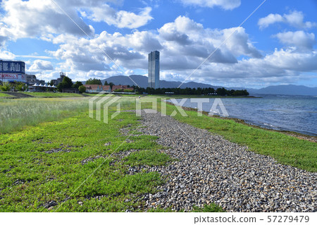 Sunshine beach at Omi Lake Bank Nagisa Park 57279479