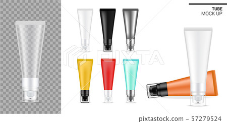 Download Tube Mock Up Realistic Transparent Black And Stock Illustration 57279524 Pixta