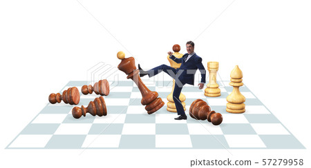 Strategy and tactics concept with businessman Strategy and tactics concept with businessman 57279958