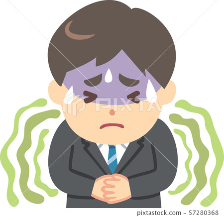 Businessman Anxiety Stress Tension Diarrhea Stock Illustration