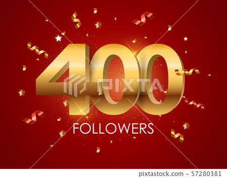 400 Followers Background Template Vector 57280381