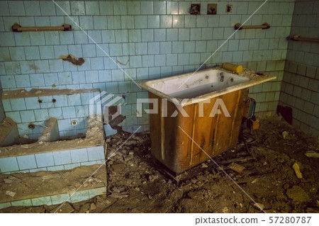 Interior of abandoned house in Korytnica spa, Interior of abandoned house in Korytnica spa, 57280787
