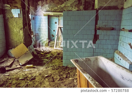 Interior of abandoned house in Korytnica spa, Interior of abandoned house in Korytnica spa, 57280788
