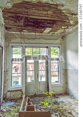 Interior of abandoned house in Korytnica spa, Interior of abandoned house in Korytnica spa, 57280797