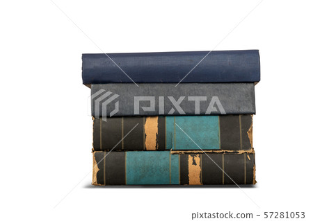 Old books stacked together,isolated on white 57281053