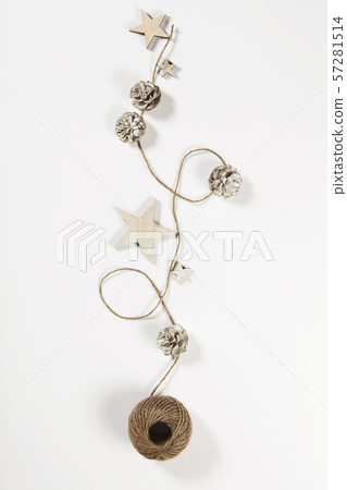 Christmas decoration on white background, vertical composition 57281514