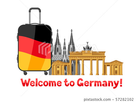 German background design with suitcase. German background design with suitcase. 57282102