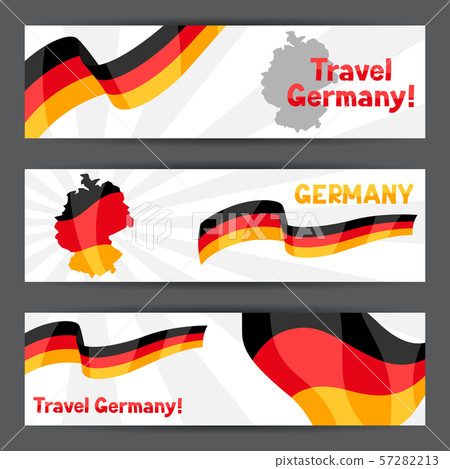 Set of banners with flags and map of Germany. 57282213