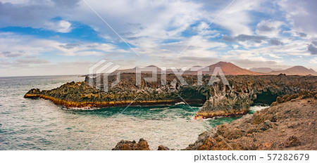 Los Hervideros lava caves in Lanzarote island, Canary 57282679