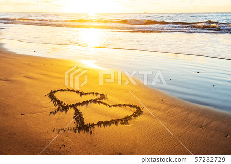 Love, heart on sea beach Love, heart on sea beach 57282729