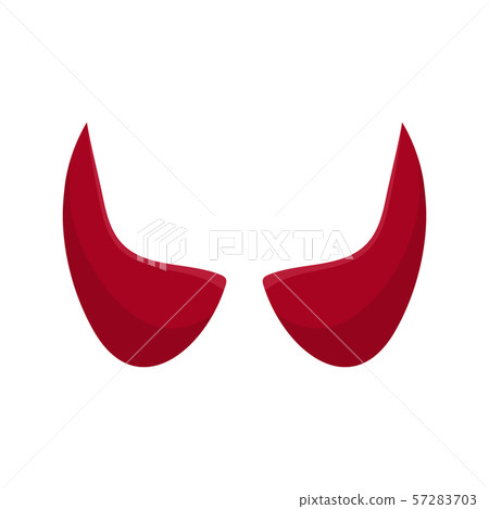 Red devil horn isolated on white background Red devil horn isolated on white background 57283703