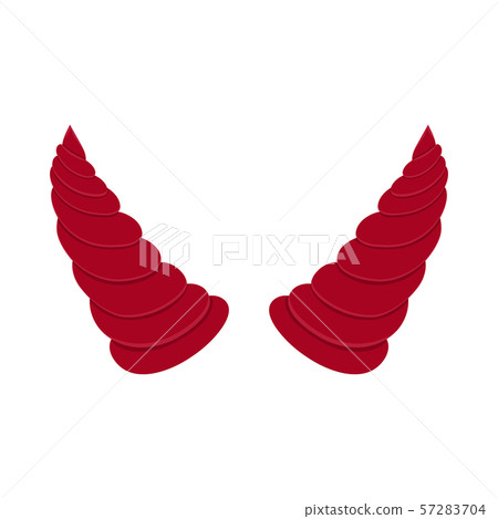 Red devil horn isolated on white background Red devil horn isolated on white background 57283704