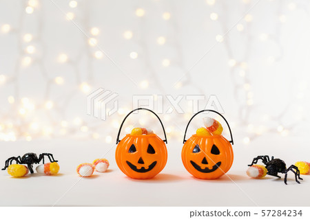 Halloween pumpkins with spider Halloween pumpkins with spider 57284234