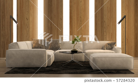 Interior of modern living room with sofa 3D 57284320