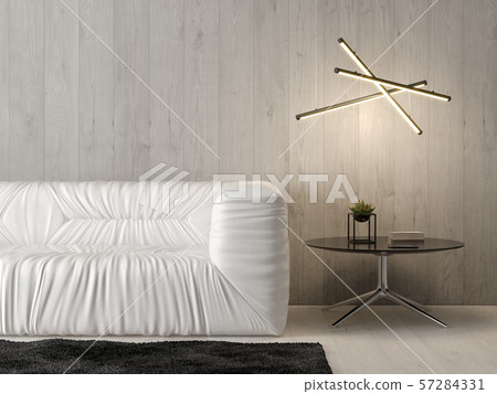 Interior of modern living room with sofa 3D Interior of modern living room with sofa 3D 57284331