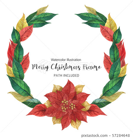 Christmas Star Poinsettia Wreath 57284648