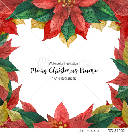 Christmas Red Green Poinsettia Frame Christmas Red Green Poinsettia Frame 57284662