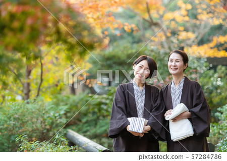 溫泉，旅行，父母和孩子 57284786