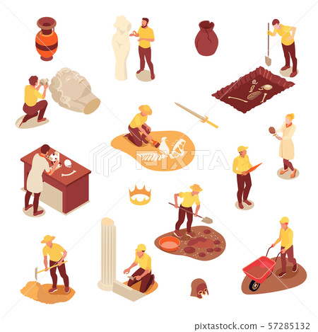 Isometric Archeology Icons Set Isometric Archeology Icons Set 57285132