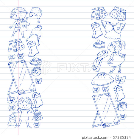 Children clothes. Background for babies, kids patterns. 57285354