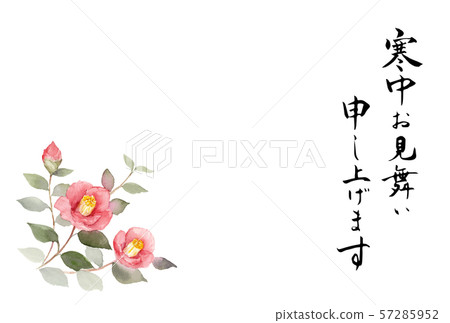 冷的明信片模板，白色背景，水平的設計 57285952