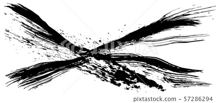Calligraphy Shibuki brushstroke illustration VS Versus 57286294